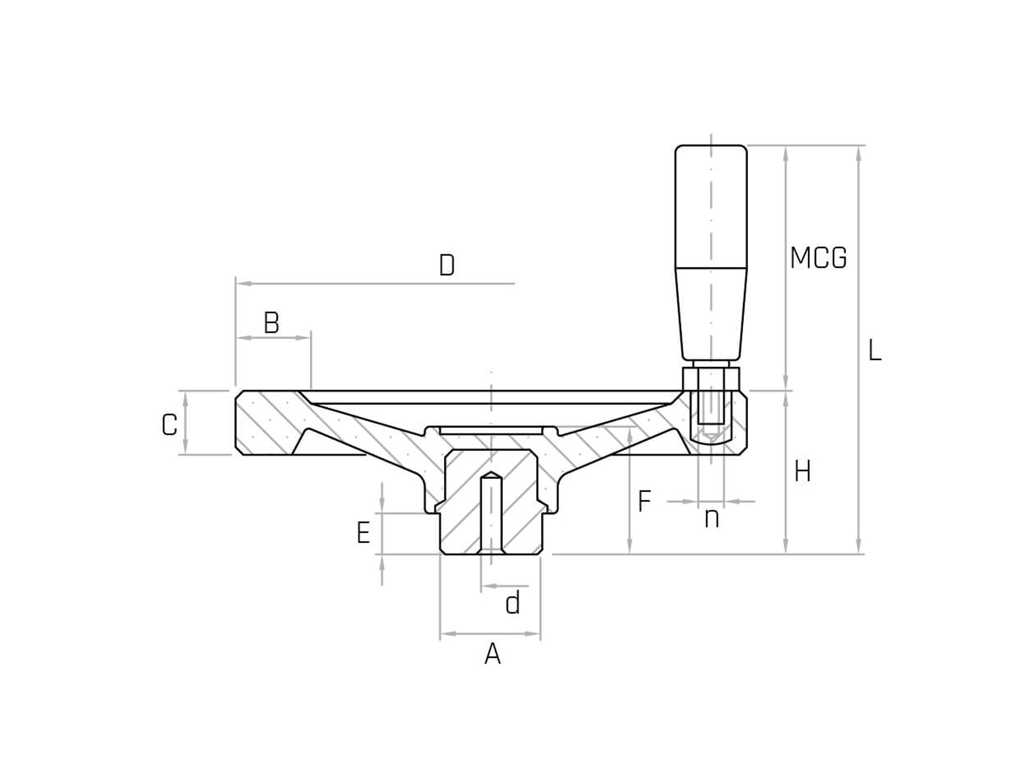 VR2F/M Volantino a due razze con manopola