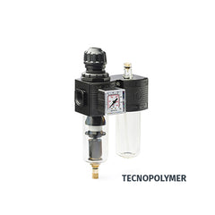 E/22-SC MEDIUM - Gruppo filtro - Regolatore - Lubrificatore modulare CON SCARICO AUTOMATICO DI CONDENSA - TECNOPOLIMERO o METALLO - Ani