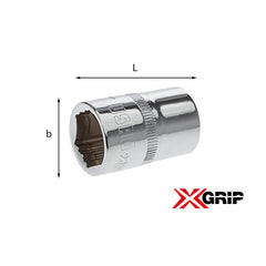 235 1/2 X - Chiavi a bussola con bocca esagonale speciale X-GRIP - Usag