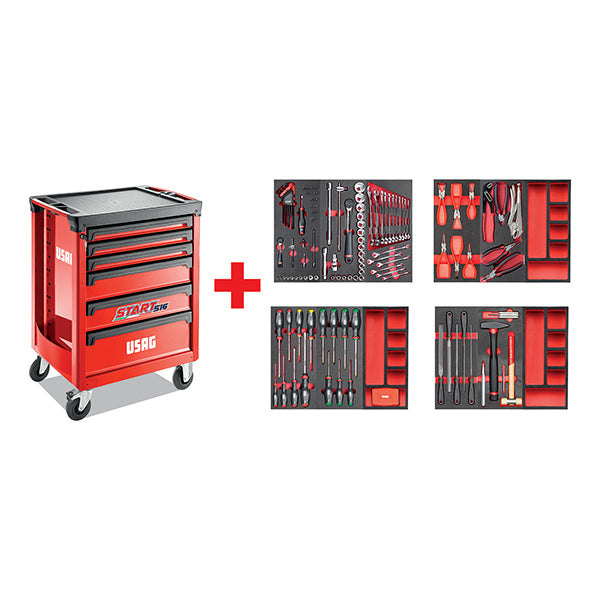 516 ST6MM - Carrello start con assortimento manutenzione 495 MB (156 pz) - Usag - U05160628