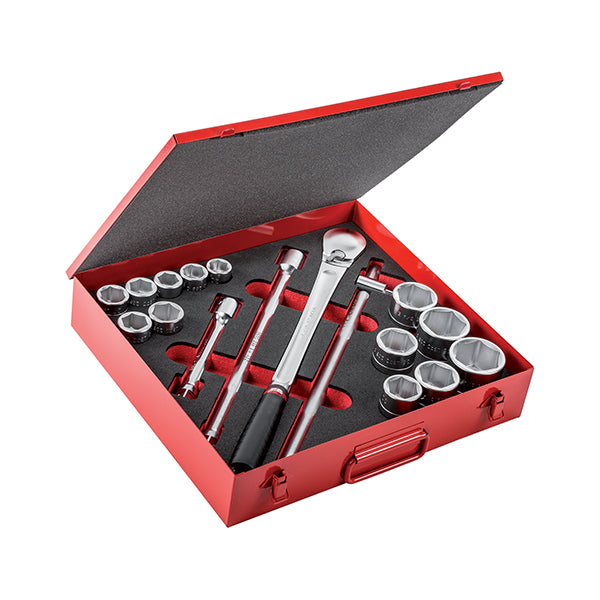 606 1/4 EB - Assortment in ABS case with hexagonal sockets (19 pcs) - Usag - U06060102