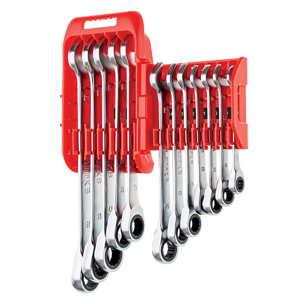 285 KB/DS12 - Serie di 12 chiavi combinate a cricchetto piatte - Usag - U02856342