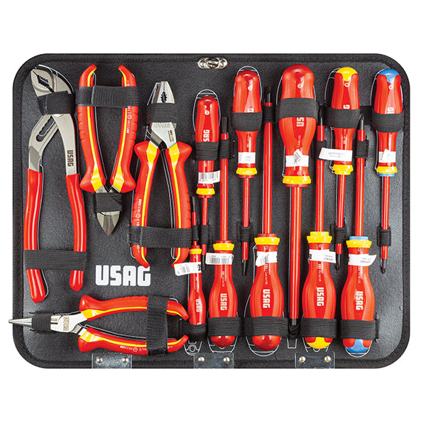 002 UDE - Valigia con ASSORTIMENTO per ELETTRICISTI (74 pz) - Usag - U00022706W