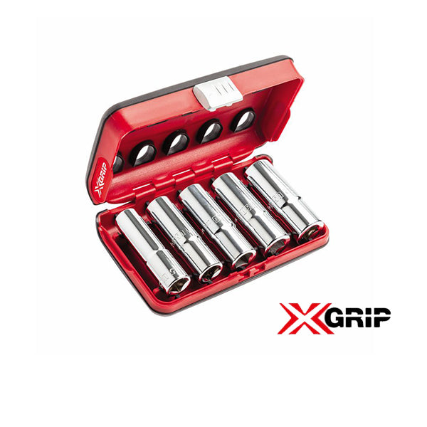 235 1/2 XL/C5 | Assortimento in cassetta bimateriale con bussole lunghe con bocca esagonale speciale X-Grip (5 pz) | U02353900