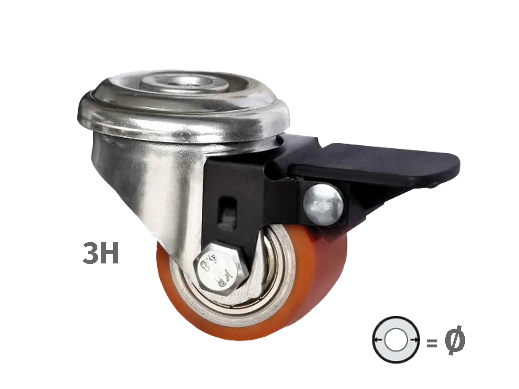 PS - ROLLERS for polyurethane trolleys WITH SUPPORT - MINI ROLLERS FOR HEAVY LOADS - WHEELS FOR TRANSPORT DEVICES