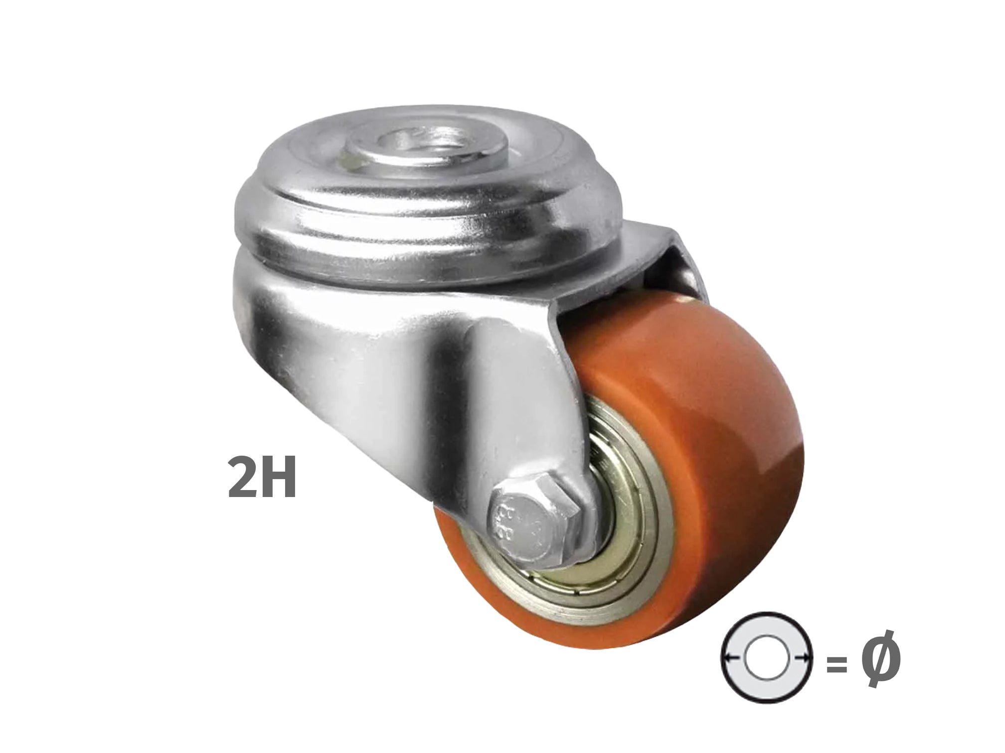 PS - ROLLERS for polyurethane trolleys WITH SUPPORT - MINI ROLLERS FOR HEAVY LOADS - WHEELS FOR TRANSPORT DEVICES
