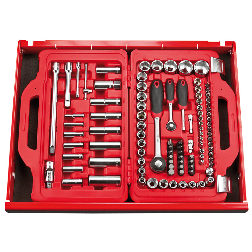 601 1/4-1/2 J100 - Assortiment en coffret modulaire avec douilles hexagonales et inserts de vissage (100 pcs) - Usag - U06010011