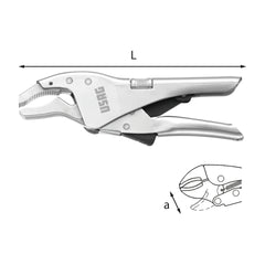 134 A - Pinza regolabile autobloccante con ganasce concave - Usag - U01340100