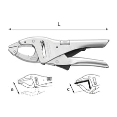 135 D - Pinza regolabile autobloccante a cremagliera con ganascia inferiore snodata - Usag - U01350535
