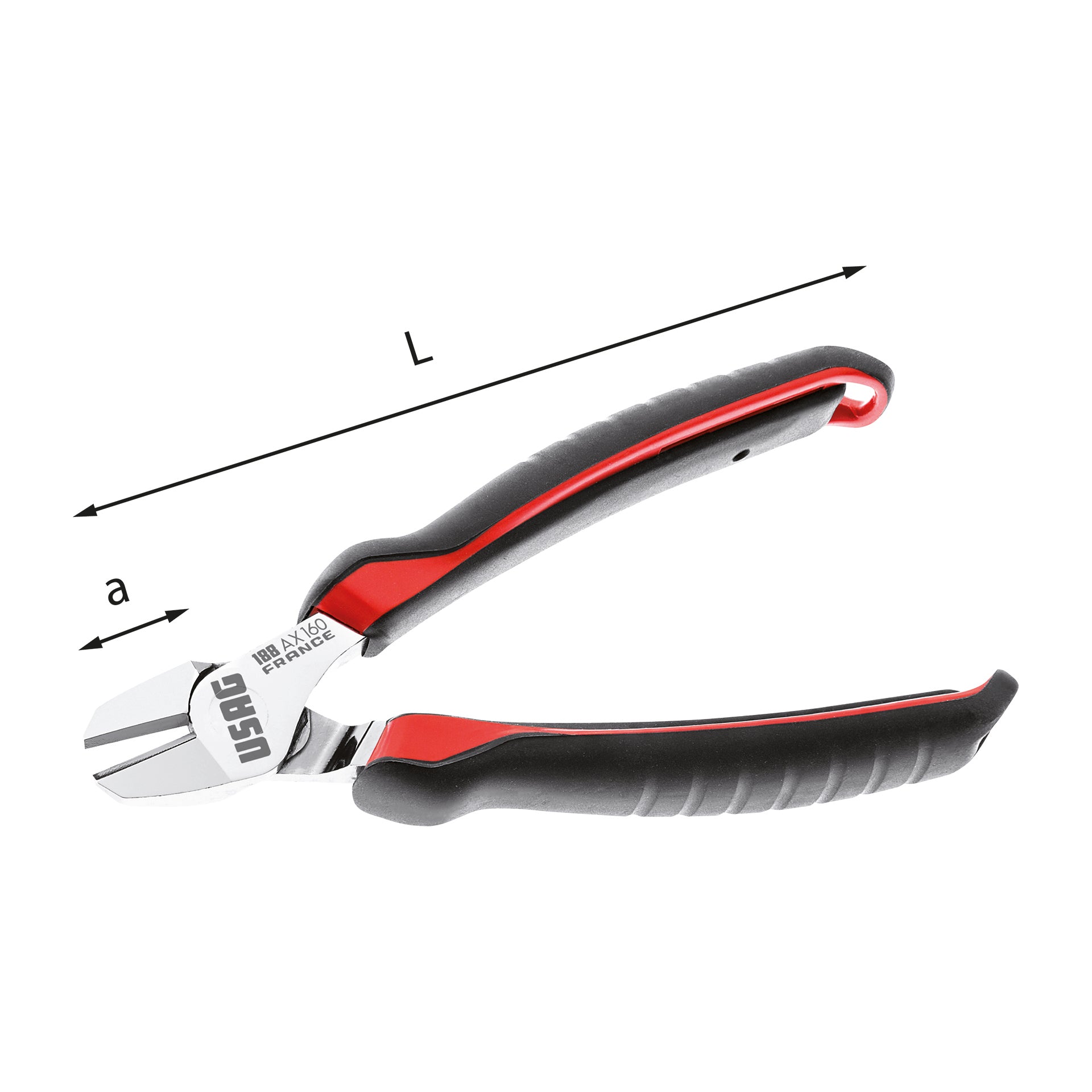 188 AX - Large effect nippers with diagonal cutting edge - Usag 