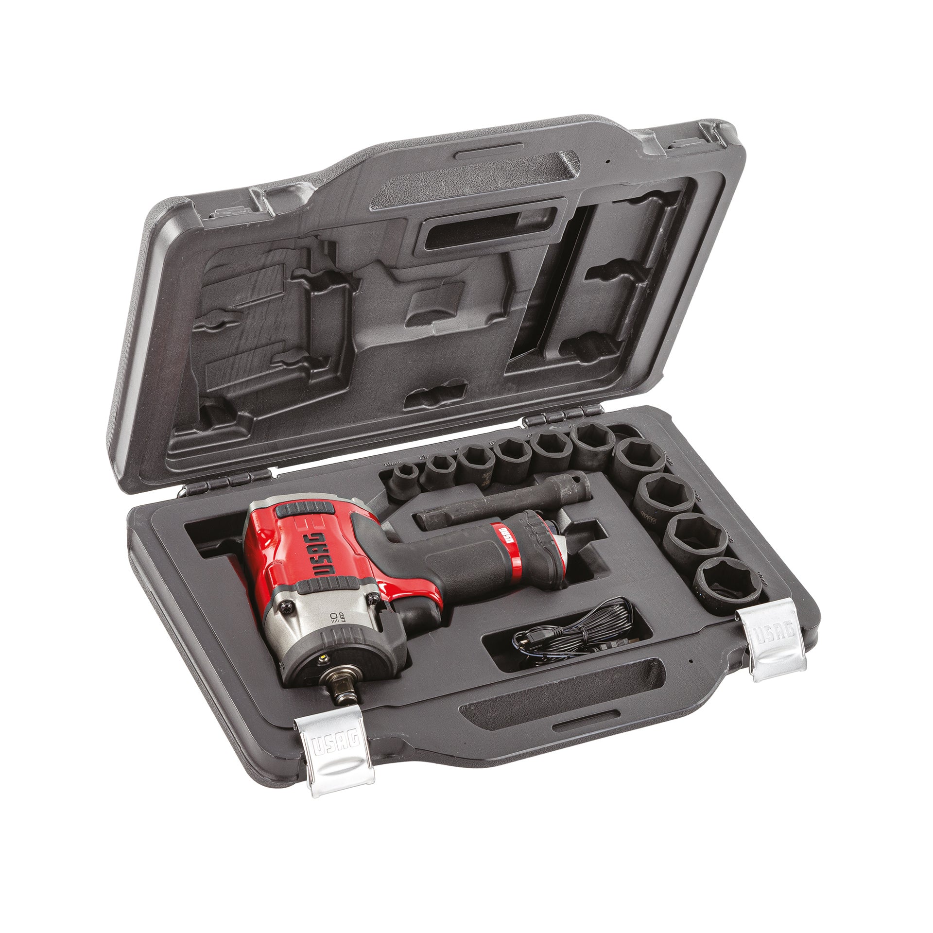 943 PC1/C12 - Assortment in modular case WITH IMPACT WRENCH and machine SOCKETS (12 pcs) - Usag - U09430005