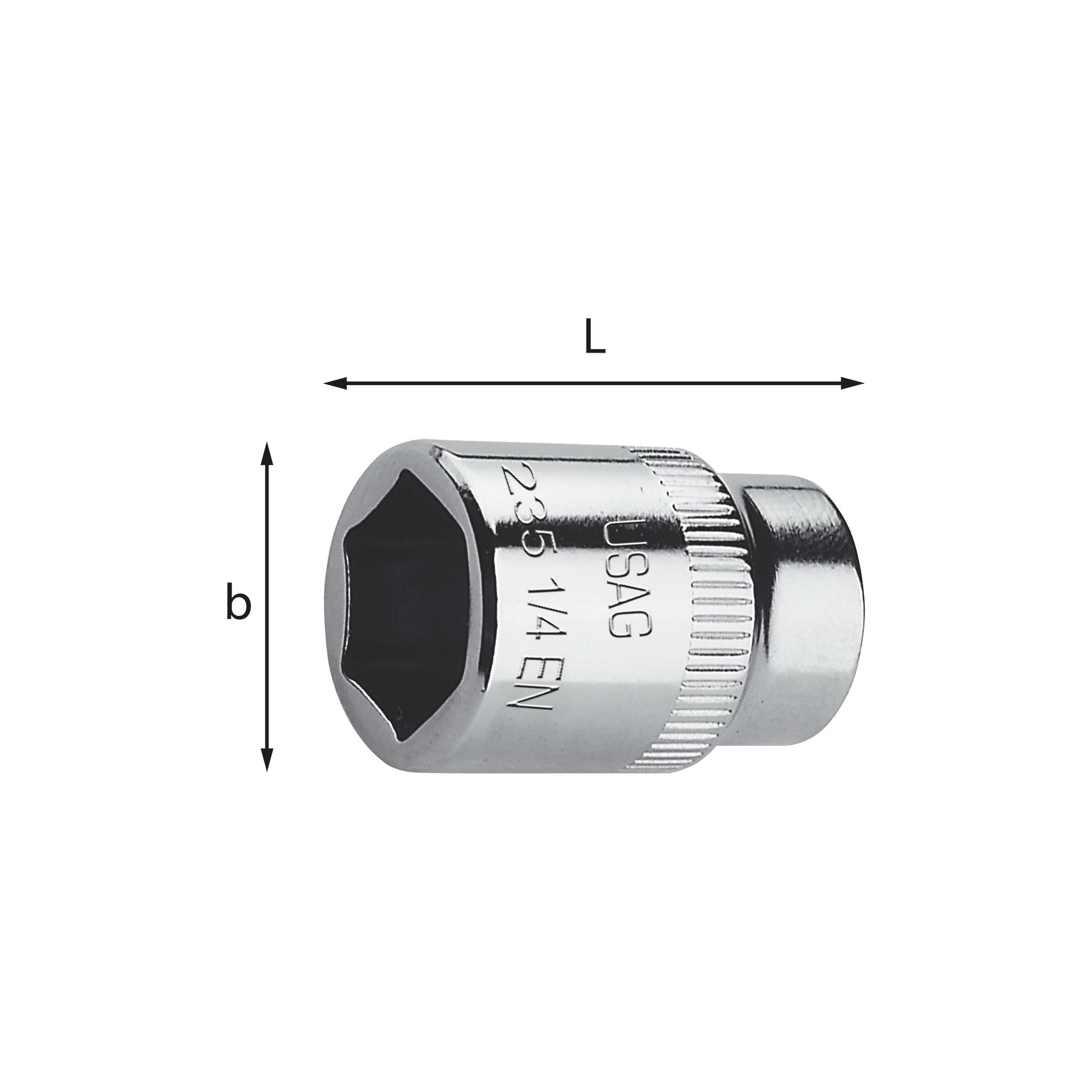 235 1/4 EN - Sockets with hexagonal mouth - Usag