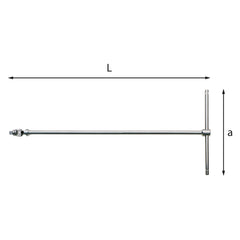 273 1/2 Q - Chiave a t con attacco quadro snodato - Usag - U02730203