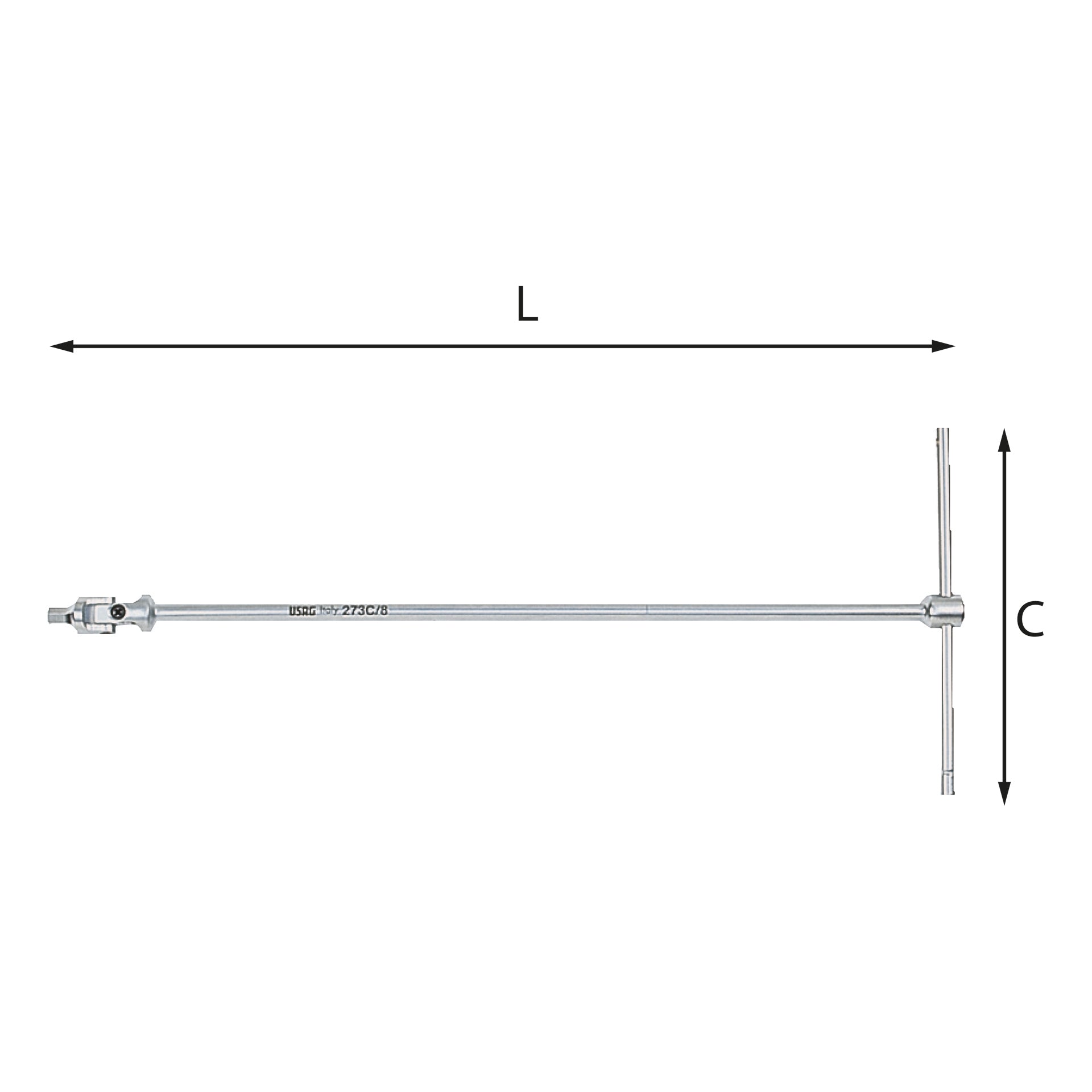 273 C - Chiavi a t snodate con maschio esagonale - Usag