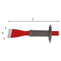353 A - Scalpello a tagliente extralargo con paramano - Usag - U03530002