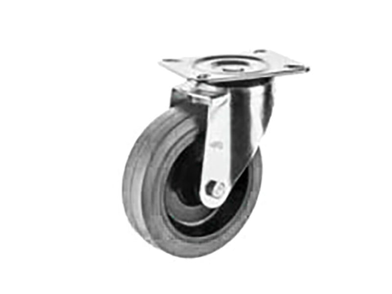 REPLACEMENT REBS/REGS casters - blue/grey ELASTIC WHEELS with polyamide center and SUPPORT - TROLLEYS - TRANSPORT and INDUSTRIAL WHEELS - MEDIUM LOADS