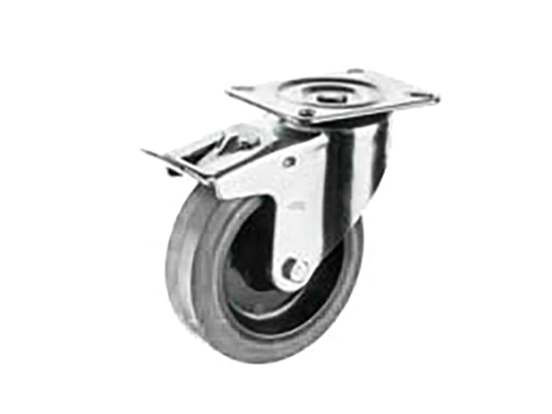 REPLACEMENT REBS/REGS casters - blue/grey ELASTIC WHEELS with polyamide center and SUPPORT - TROLLEYS - TRANSPORT and INDUSTRIAL WHEELS - MEDIUM LOADS