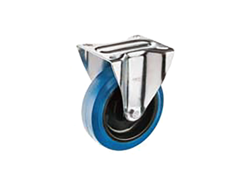 REPLACEMENT REBS/REGS casters - blue/grey ELASTIC WHEELS with polyamide center and SUPPORT - TROLLEYS - TRANSPORT and INDUSTRIAL WHEELS - MEDIUM LOADS