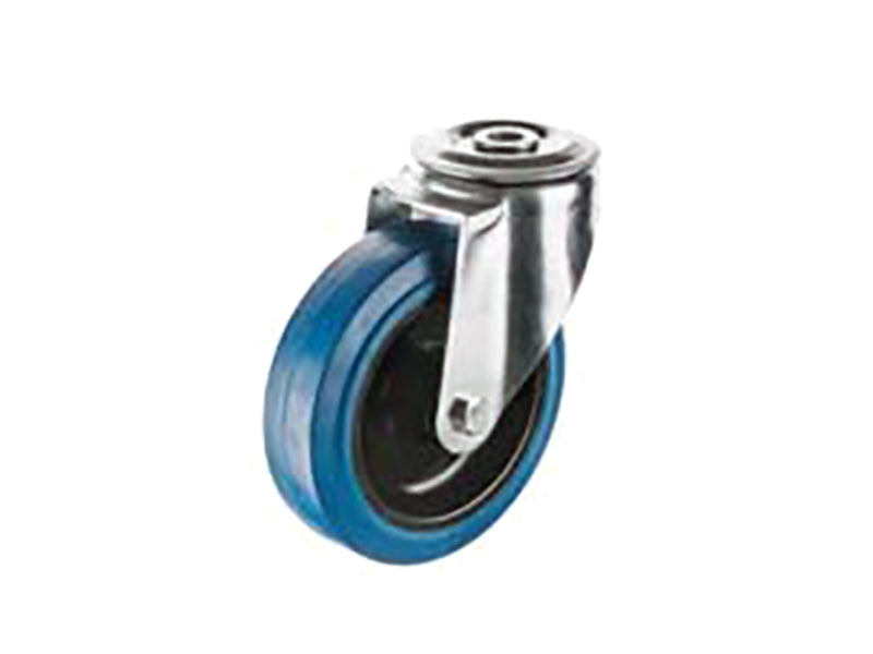 REPLACEMENT REBS/REGS casters - blue/grey ELASTIC WHEELS with polyamide center and SUPPORT - TROLLEYS - TRANSPORT and INDUSTRIAL WHEELS - MEDIUM LOADS