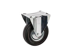 Spare RNS wheel - Black rubber wheels with galvanized sheet metal center and support - TRANSPORT and INDUSTRIAL TROLLEYS - (Pack of 2 pieces)