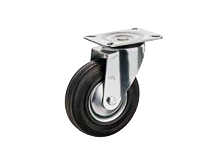 Roue de rechange RNS - Roues en caoutchouc noir avec centre et support en tôle galvanisée - CHARIOTS DE TRANSPORT et INDUSTRIELS - (Pack de 2 pièces)