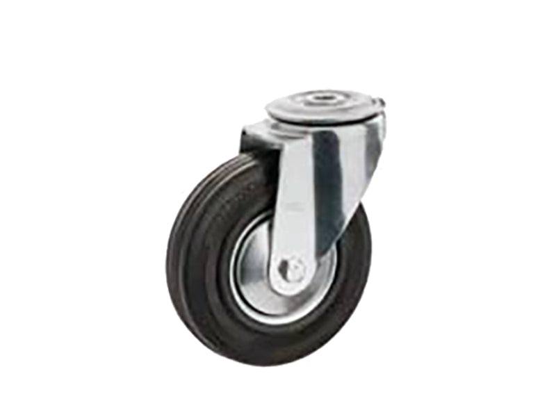 Roue de rechange RNS - Roues en caoutchouc noir avec centre et support en tôle galvanisée - CHARIOTS DE TRANSPORT et INDUSTRIELS - (Pack de 2 pièces)