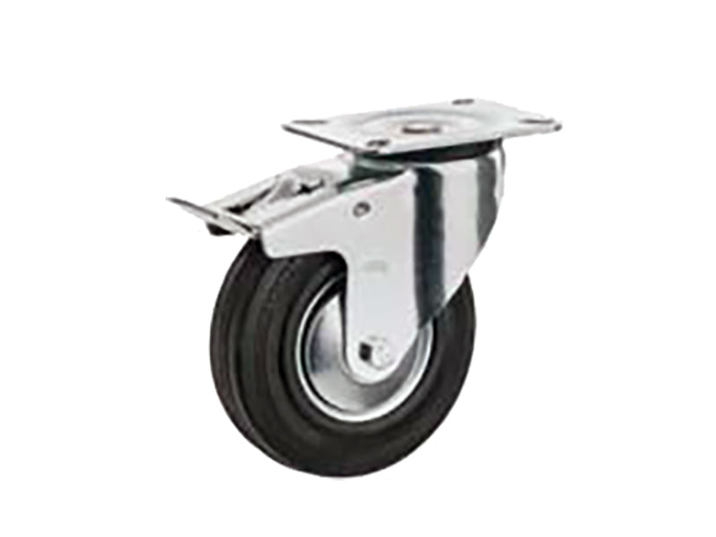 Roue de rechange RNS - Roues en caoutchouc noir avec centre et support en tôle galvanisée - CHARIOTS DE TRANSPORT et INDUSTRIELS - (Pack de 2 pièces)
