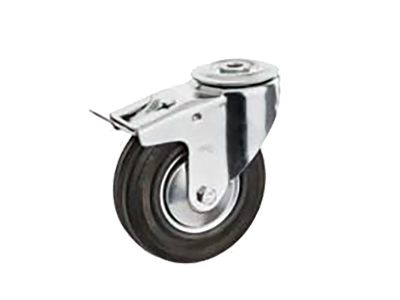 Roue de rechange RNS - Roues en caoutchouc noir avec centre et support en tôle galvanisée - CHARIOTS DE TRANSPORT et INDUSTRIELS - (Pack de 2 pièces)