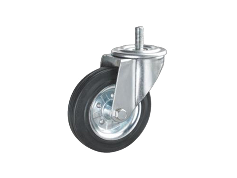 Roue de rechange RNS - Roues en caoutchouc noir avec centre et support en tôle galvanisée - CHARIOTS DE TRANSPORT et INDUSTRIELS - (Pack de 2 pièces)