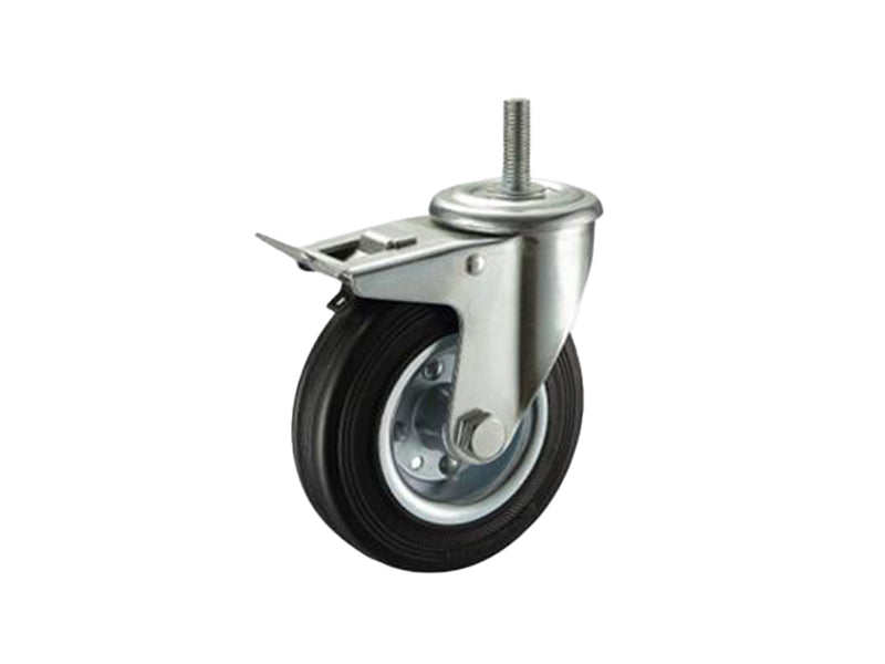 Roue de rechange RNS - Roues en caoutchouc noir avec centre et support en tôle galvanisée - CHARIOTS DE TRANSPORT et INDUSTRIELS - (Pack de 2 pièces)