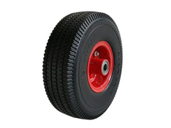 Ruote antiforatura DISCO IN LAMIERA foro 17 mm in FOAM senza camera d'aria per carrelli - Rotelle ricambi 10“x4.10/3.50-4 - FFP1804-17