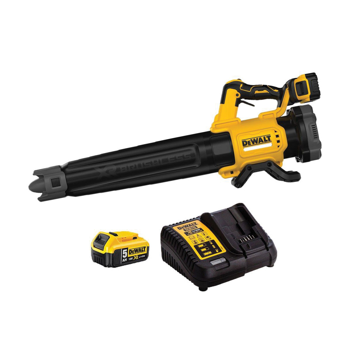 Soffiatore ASSIALE motore BRUSHLESS XR 18V 5Ah e ACCESSORI - DeWALT