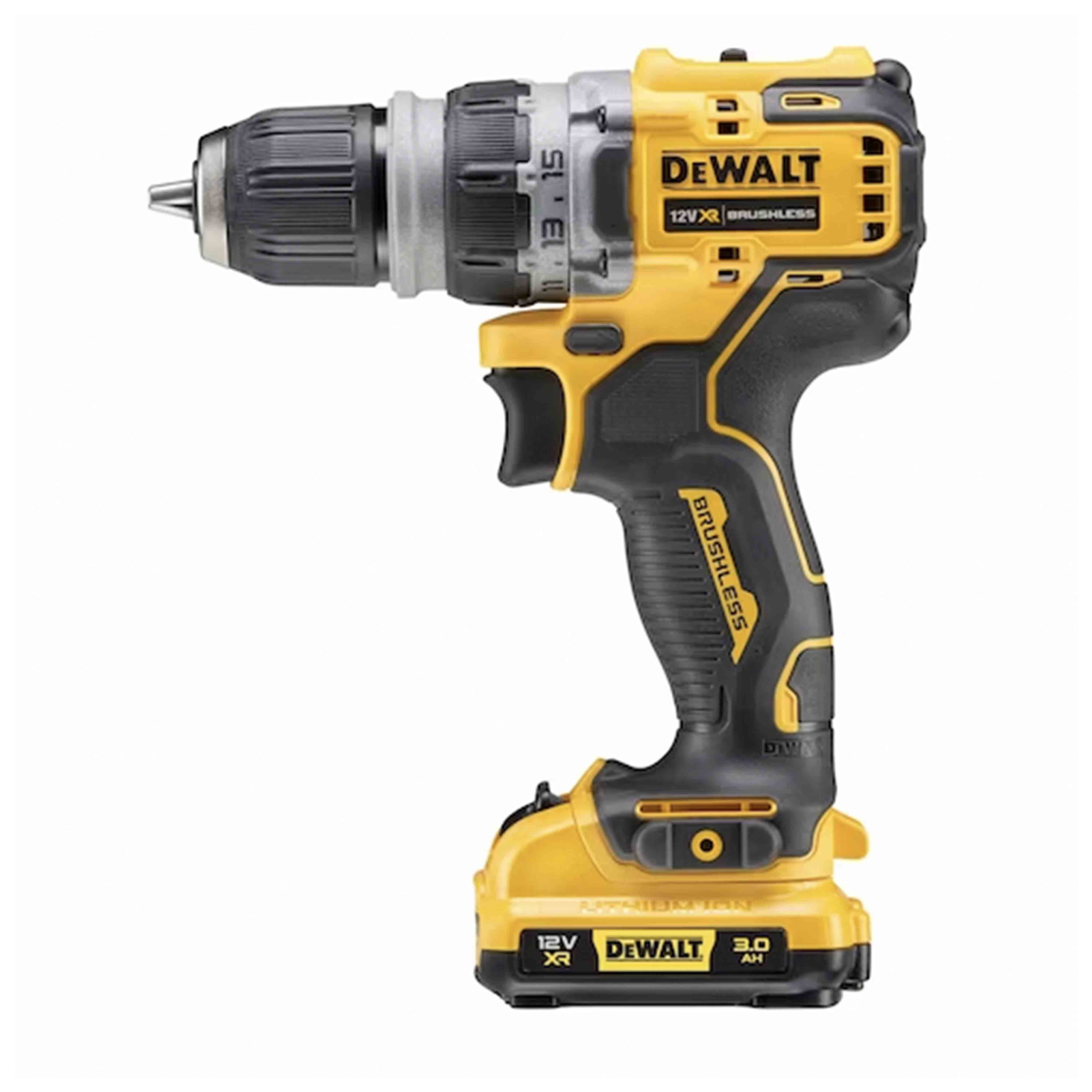Trapano avvitatore XR 12v 2 batterie 3.0Ah con mandrino intercambiabile auto-serrante e attacco 1/4″ F in VALIGETTA TSTACK e ACCESSORI - DeWALT - DCD703L2T-QW