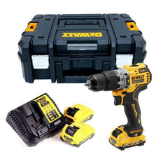 XR 12v Impact Drill Driver 2 x 2.0Ah BRUSHLESS Batteries - Compact in TSTACK CASE and ACCESSORIES - DeWALT - DCD706D2-QW