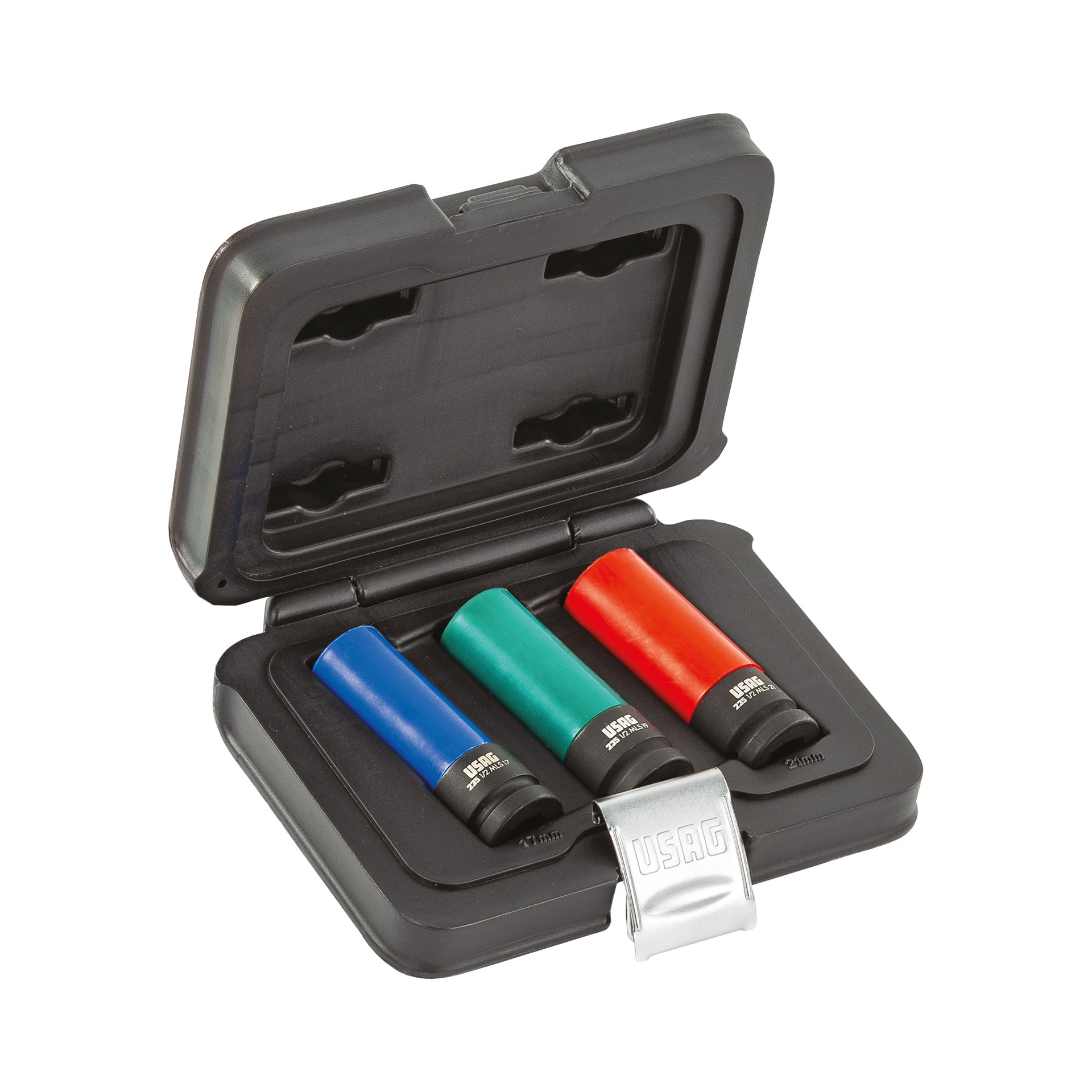 270 C/C3 - Assortiment en coffret modulaire avec douilles machines pour jantes alu avec protection Téflon (3 pcs) - Usag - U02700106