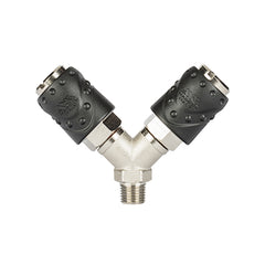 17/Y - DEVIAZIONE A Y con rubinetti rapidi - Raccorderia - Ani - Aria compressa