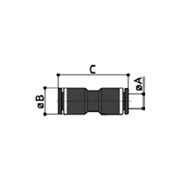 35/D - STRAIGHT INTERMEDIATE fitting - Technopolymer quick fittings - Fittings - Ani (Pack of 10pcs)