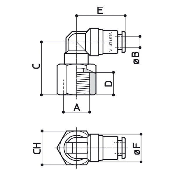 50/CG F - SWIVEL FEMALE threaded 