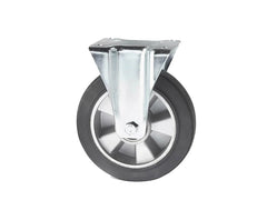 RAS castors - black ELASTIC WHEELS with aluminum center and SUPPORTS - Rollers for PALLET TRUCKS and FORKLIFT and INDUSTRIAL TRUCKS - HIGH LOADS