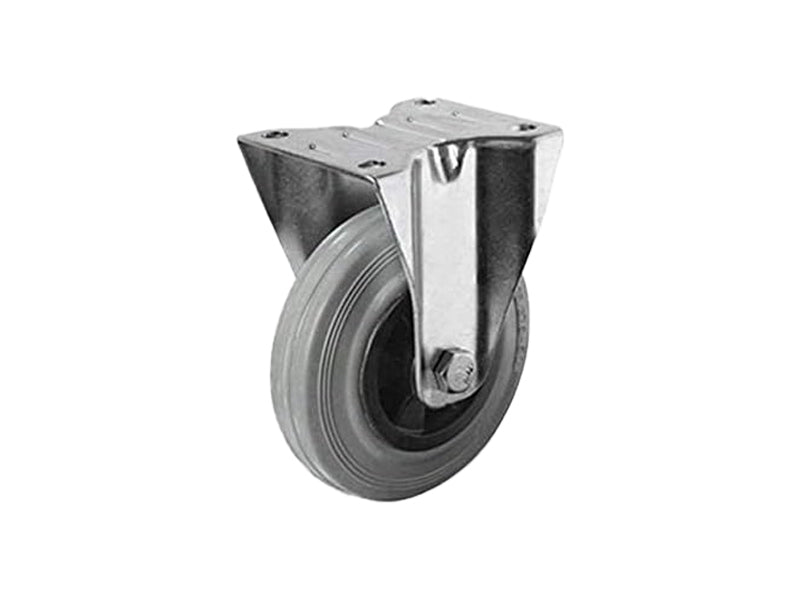 RNTS spare wheels - WHEEL in black rubber with plastic center and SUPPORT - MEDIUM LOADS - FOR TROLLEYS - TRANSPORT - INDUSTRIAL (Pack of 2 pieces)