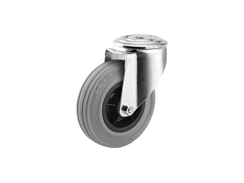 RNTS spare wheels - WHEEL in black rubber with plastic center and SUPPORT - MEDIUM LOADS - FOR TROLLEYS - TRANSPORT - INDUSTRIAL (Pack of 2 pieces)