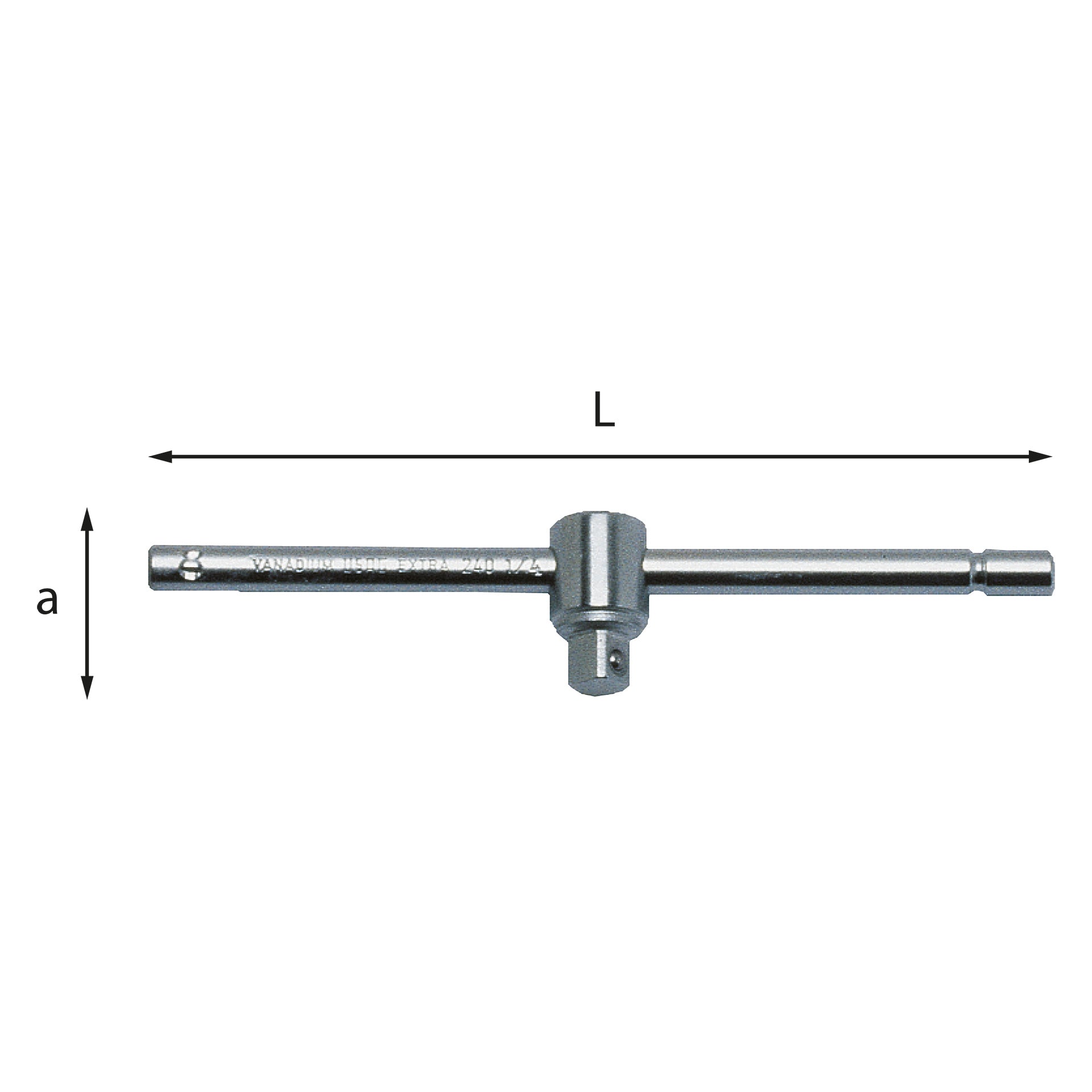 240 3/8 N - T-handle with sliding square drive - Usag - U02400003