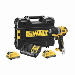 Trapano avvitatore 12v 2 batterie 2.0Ah BRUSHLESS - Compatto in VALIGETTA TSTACK e ACCESSORI - DeWALT - DCD701D2-QW
