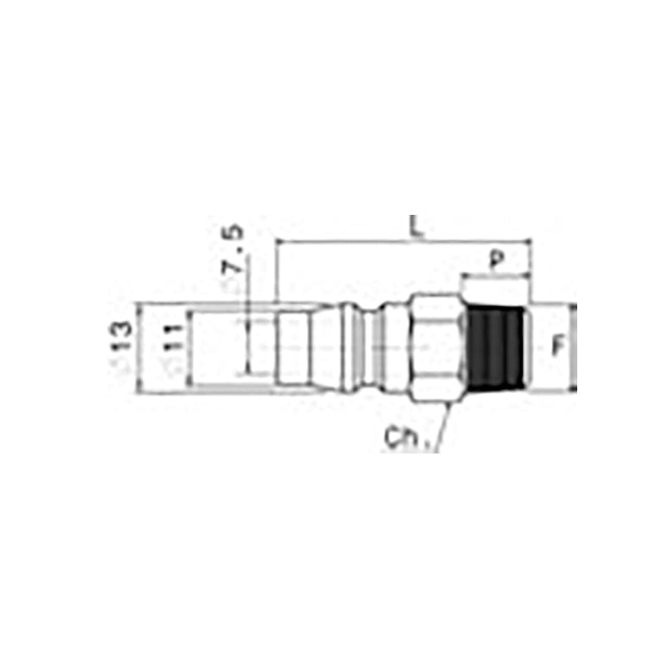 15/AJ - MALE quick coupling, threaded JAPANESE profile - Fittings - Ani - Compressed air (Pack of 5 pieces)