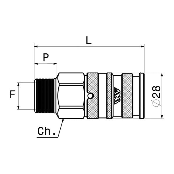 90/R-1 - Rubinetto rapido GIGANTE MASCHIO a sfere con sicurezza antisgancio filettato - Raccorderia - Ani - Aria compressa