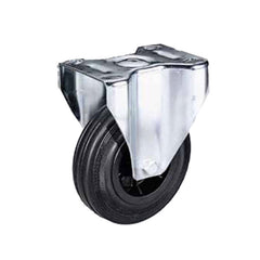 Roues de secours RNTS - ROUE en caoutchouc noir avec centre en plastique et SUPPORT - CHARGES MOYENNES - POUR CHARIOTS - TRANSPORT - INDUSTRIEL (Pack de 2 pièces)