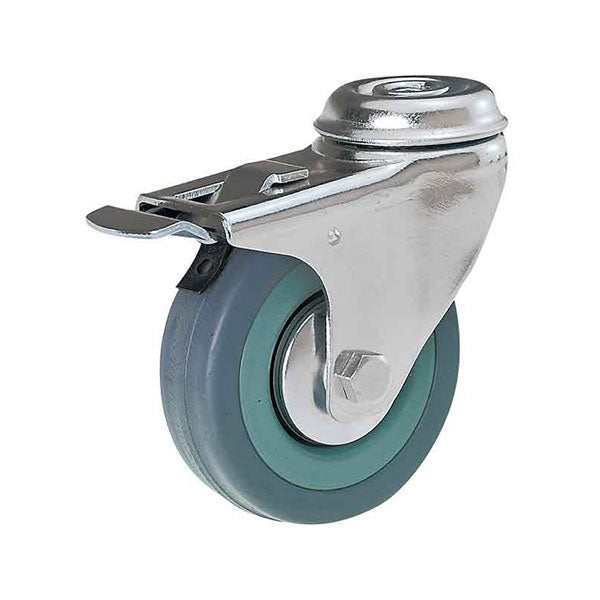 Roulettes de remplacement RGTFO - Roues en caoutchouc gris avec centre en polypropylène POUR MEUBLES (Pack de 2 pièces)