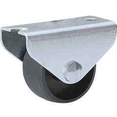 Rotella 15PNFO1F - Ruote in materiale plastico nero con piastra fissa PER MOBILIO (Conf. da 10pz)
