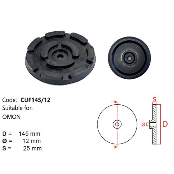 Tampone a cuffia - CUF145/12 - Per sollevatori modello: OMCN, RAVAGLIOLI, SIRIO, SPACE, ROGER
